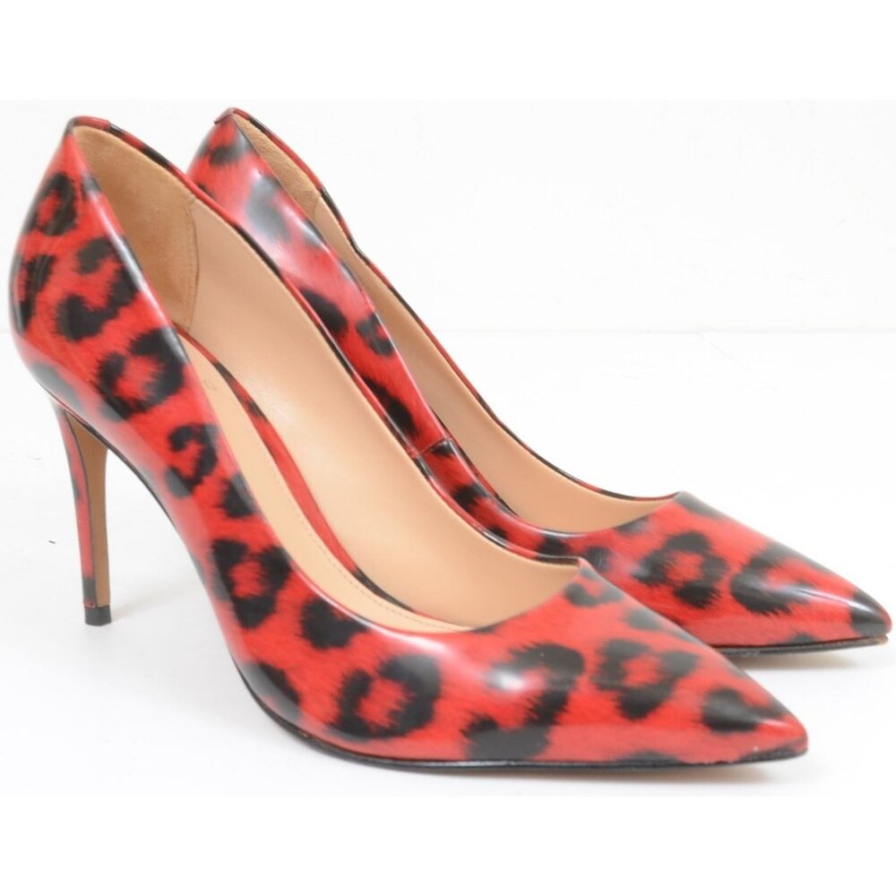 Vince Camuto Treesha Red Leopard Classic Pointy Toe‎ Pump Women's 7.5 Rockabilly